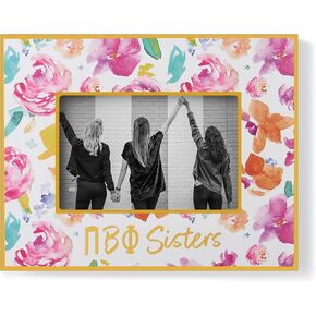 Sorority Shop Pi Beta Phi Sister Picture Frames with Cute Floral Design, for 4" x 6" Pictures, PBP Sorority Gifts, Big Little Sorority Gift, Pi Beta Phi Gifts for Women