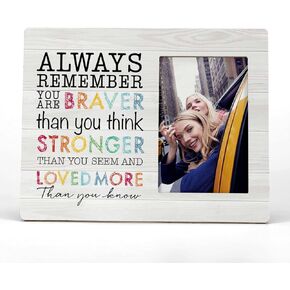 FONDCANYON Inspirational Quote Always Remember You Are Braver Than You Believe Picture Photo Frame,Motivational Sayings Gifts Picture Frames,Teen Girls Women Sister Gifts (4x6 Inch Photo)