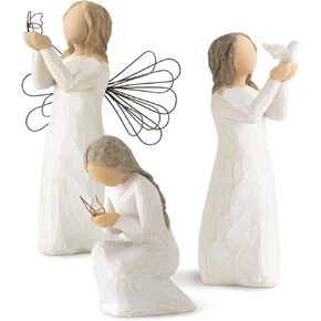Willow Tree Quiet Wonder Figure Plus Angel of Freedom Figure Plus Soar Figure, Sculpted Hand-Painted 3 Piece Set