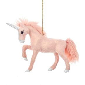 Kurt Adler C4821 5" Furry Pink Unicorn Ornament
