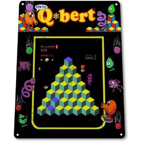 Q-Bert كلاسيكي ممر سرادق لعبة غرفة رجل الكهف جدار ديكور فني 8 "X 12" معدن القصدير تسجيل لوحة ملصق in Kuwait