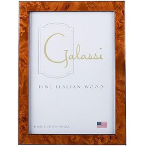 Handcrafted Fine Italian Wood Photo Picture Frame, Chestnut Burl, 8x10, made in USA, Model No. 27780