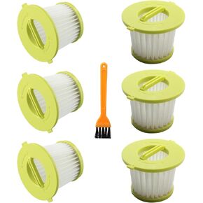 6 عبوات من فلتر HEPA متوافق مع Ryobi PCL700 PCL704 PCL705 Fit Ryobi 18V ONE+ نماذج مكنسة كهربائية محمولة الجزء # A32F05N A32HF00 وHoover BH57400V وفرشاة واحدة