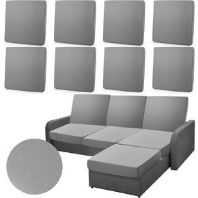 8 قطع من أغطية وسائد الأريكة الجلدية من Newwiee، أغطية وسائد الأريكة القابلة للتمدد للفناء الخارجي وأغطية الأريكة المقاومة للماء، أغطية بديلة جلدية فردية لمقعد الكرسي المرن، واقي الأثاث (أسود) in Kuwait