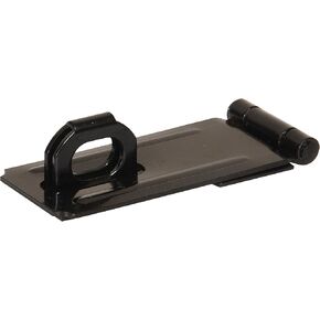 Hardware Essentials 851425 Fixed Staple Safety Hasp Black 3-1/2"