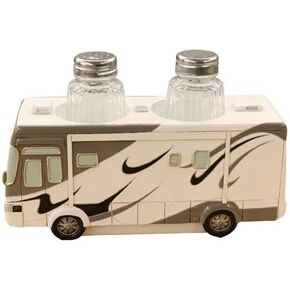 Class A Motorhome RV Camper Salt & Pepper Shaker Set, Camping Kitchen Decor, 7"