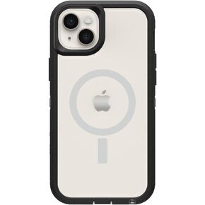 OTTERBOX Apple iPhone 14 Plus Defender Series XT Clear Case with MagSafe - Black Crystal (Clear/Black) (77-90064),5x Military Standard Drop Protection