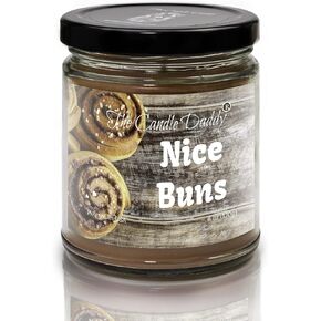 Nice Buns - Sticky Cinnamon Buns Scented - Funny 6 OZ JAR Candle - 40 Hour Burn TIME