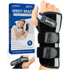 Carpal Tunnel Wrist Brace with Splints, Adjustable Thumb Hole Night Wrist Support Brace for Sprained, Tendonitis, Arthritis Pain Relief, Men and Women, Right Hand