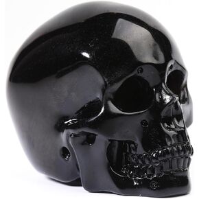 Crystal Skull 2.0" Obsidian Hand Carved Crystal Skull - Large Crystal Stone for Decoration Inspiration Relaxation Display on MantelTableShelf Crystals and Stones for Friends Family