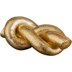 47th & Main Modern Knot Sculpture Statue Tabletop Home Décor, 6" Long, Gold