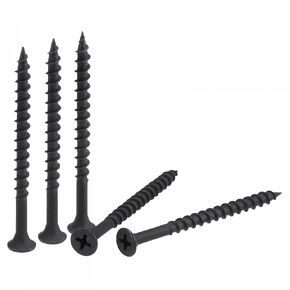 uxcell #8 x 2 3/4-Inch Wood Screws Phillips Flat Head Carbon Steel Self Tapping Screws Black 25pcs