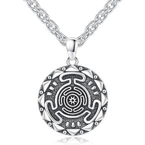 Hecate Necklace 925 Sterling Silver Hecate Pendant Necklace Wheel of Hecate Necklace Hecate Jewelry Gift for Women Men