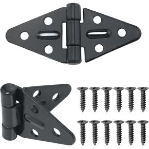2PCS Black 85 x 38 x 9mm Triangle Flat Hinge Door Hinges Triangular Gate Hinges Iron Strap Hinges Cabinet Hinges Shed Hinges Shutter Hinges