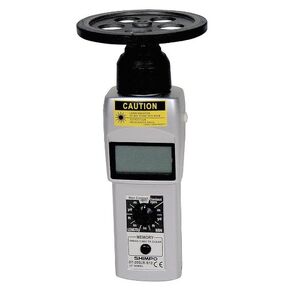 Shimpo DT-205LR-S12 Handheld Tachometer with 12" Wheel, LCD Display, 6 - 99999rpm Range
