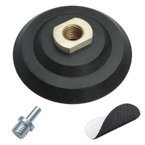 4 Inch Rubber Backer Pad/Flexible Rubber Backing Pad with Thread Drill Adapter, Sanding Disc Car Polishing Pad Backing Plate for Angle Grinder Buffer Polisher Attachment- Arbor 5/8" 11