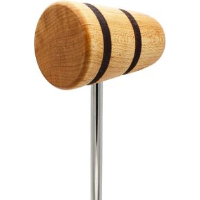 Wood Bass Drum Beater - Natural with Black Stripes