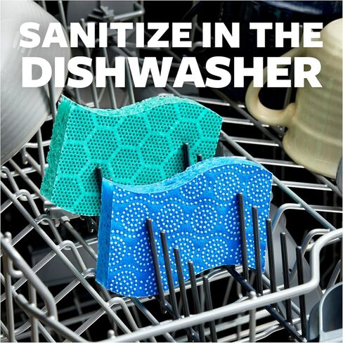 Scotch-Brite Scrub Dots Non-Scratch Scrub Sponges, Sponges for Cleaning Kitchen, Bathroom, and Household, Non-Scratch Sponges Safe for Non-Stick Cookware, 24 Scrubbing Sponges in Saudi Arabia