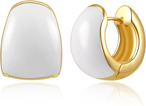 ToHeart 14k Gold Hoop Earrings fot Womens Heart Hoop Earrings gold huggie hoop earrings, Silver, No Gemstone in Kuwait