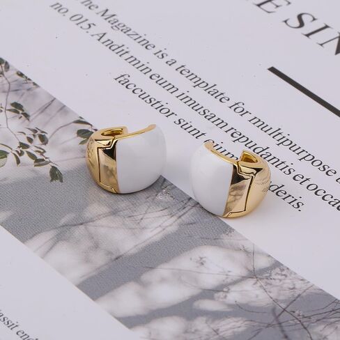 ToHeart 14k Gold Hoop Earrings fot Womens Heart Hoop Earrings gold huggie hoop earrings, Silver, No Gemstone in Kuwait