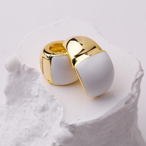 ToHeart 14k Gold Hoop Earrings fot Womens Heart Hoop Earrings gold huggie hoop earrings, Silver, No Gemstone in Kuwait
