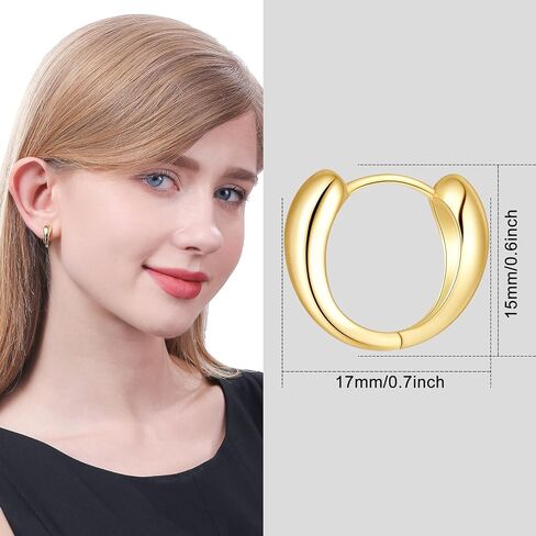 ToHeart 14k Gold Hoop Earrings fot Womens Heart Hoop Earrings gold huggie hoop earrings, Silver, No Gemstone in Kuwait