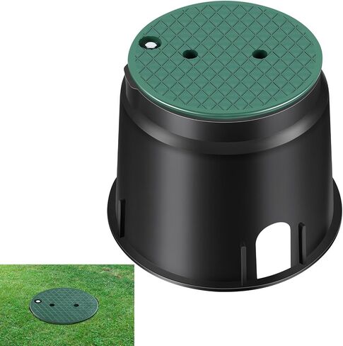 Tandefio 910 Electrical Splice Box 10 Inch Diameter Underground Electrical Junction Box Inground Electrical Box Valve Box and Cover for Outdoor Electrical Wiring Splices, Black in Kuwait