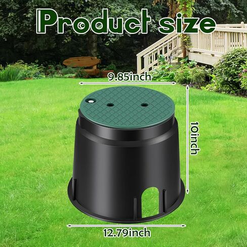 Tandefio 910 Electrical Splice Box 10 Inch Diameter Underground Electrical Junction Box Inground Electrical Box Valve Box and Cover for Outdoor Electrical Wiring Splices, Black in Kuwait