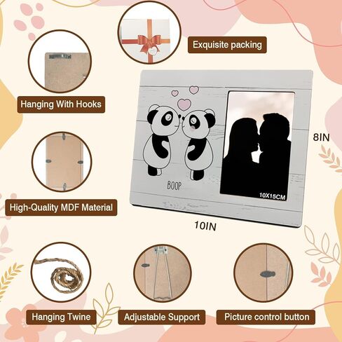 Mancheng-zi Love Picture Frames, Love Gifts for Her, Valentines Gifts for Her Girlfriend, Anniversary Wedding Gifts for Wife Couple, Cute Panda Gifts Picture Frames for Couples, 4x6 Picture Frame in Kuwait