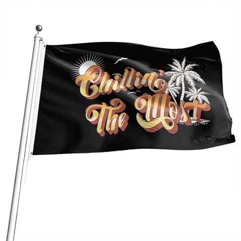 Chillin' The Most Flag 3x5Ft نسيج مضحك لغرفة الحفلات النوم آرت ديكو HD الطباعة جدار العلم in Kuwait
