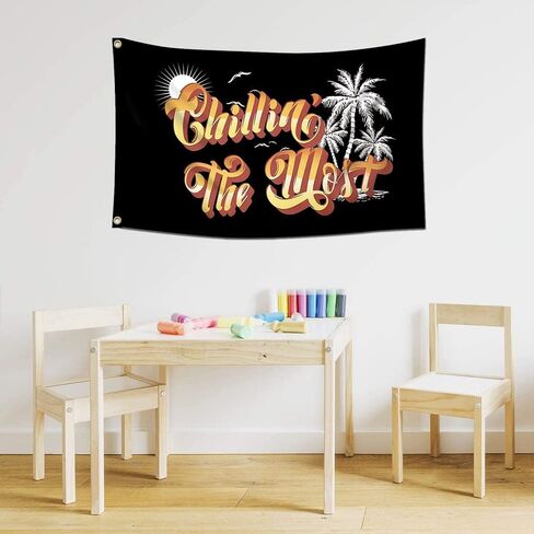 Chillin' The Most Flag 3x5Ft نسيج مضحك لغرفة الحفلات النوم آرت ديكو HD الطباعة جدار العلم in Kuwait