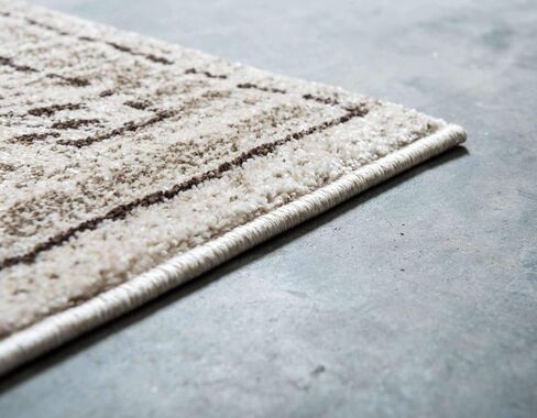 مجموعة Loom La Jolla الفريدة من نوعها، نباتية، معاصرة، تقليدية، ريفية، منطقة الحدود، مستطيلة 9 × 12 بوصة، عاجي/بيج in Saudi Arabia