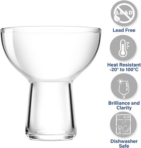 Stemless Margarita Glasses Set of 4, 11oz Margarita Glass for Frozen Cocktail, Mixed Drinks, Martini, Wine Glasses Set, Hand-Blown Glass Cups-Clear in Saudi Arabia
