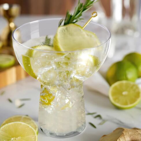 Stemless Margarita Glasses Set of 4, 11oz Margarita Glass for Frozen Cocktail, Mixed Drinks, Martini, Wine Glasses Set, Hand-Blown Glass Cups-Clear in Saudi Arabia