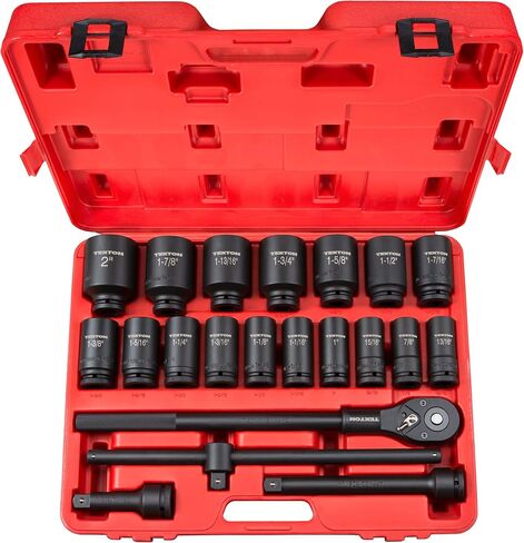 TEKTON 3/4 Inch Drive Deep 6-Point Impact Socket Set, 22-Piece (7/8-2 in.) | 48995 in Kuwait