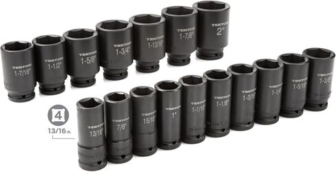TEKTON 3/4 Inch Drive Deep 6-Point Impact Socket Set, 22-Piece (7/8-2 in.) | 48995 in Kuwait