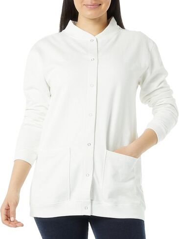 AmeriMark Women Fleece Snap Button Cardigan Sweatshirt Coat – Ladies Soft Lightweight Warm Long Sleeve Jacket with Pockets in Saudi Arabia