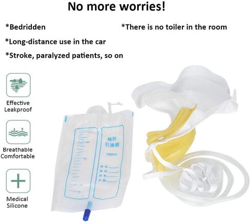 Urine Collector Bag - Silicone Adults Urinal with Urine Catheter Bags for Older Men Woman Urine Catheter Bags(2# Women Normal) in Saudi Arabia