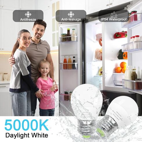 لمبة LED كروية صغيرة 6 وات E26 مكافئة 60 وات G45/A15 E26 قاعدة لولبية قياسية 120 فولت-265 فولت ضوء نهاري أبيض 750LM مقاومة للماء لإضاءة الثلاجة قلادة مرآة الغرور إضاءة منزلية غير قابلة للتعتيم (عبوتان) in Saudi Arabia
