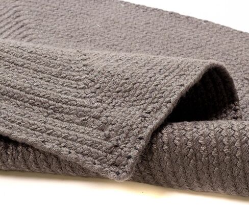 Super Area Rugs Lichfield Handmade Solid Reversible Indoor/Outdoor Braided Rug Charcoal Gray 3' x 5' Rectangle in Saudi Arabia