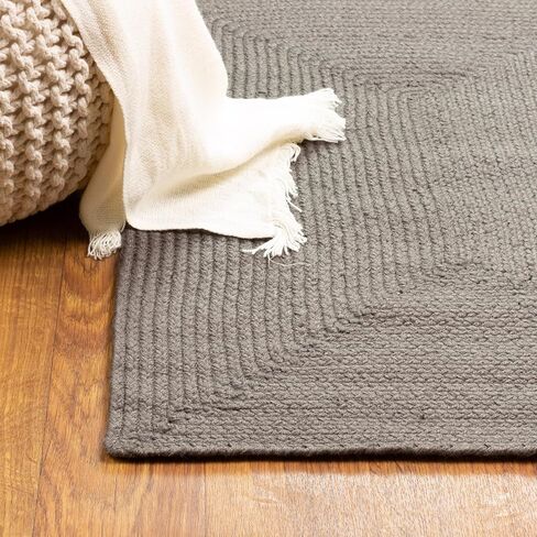 Super Area Rugs Lichfield Handmade Solid Reversible Indoor/Outdoor Braided Rug Charcoal Gray 3' x 5' Rectangle in Saudi Arabia
