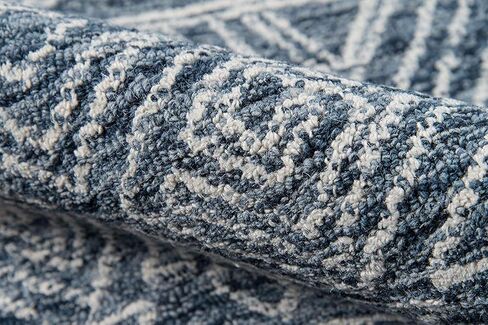 Momeni Mallorca Hand Hooked Wool Denim Area Rug, 3'6" X 5'6" sized Rug for Living Room, Bedroom, Dining Room, and Kitchen in Kuwait