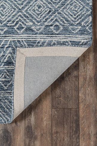 Momeni Mallorca Hand Hooked Wool Denim Area Rug, 3'6" X 5'6" sized Rug for Living Room, Bedroom, Dining Room, and Kitchen in Kuwait