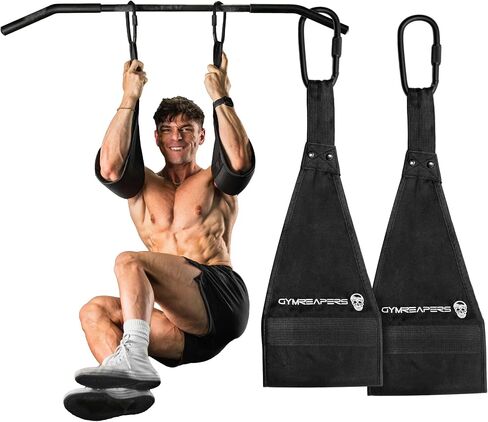 أشرطة رياضية معلقة من Gymreapers من أجل القوة الأساسية وتدريب البطن - ذراع مبطن قابل للتعديل يدعم تمارين وزن الجسم in Kuwait