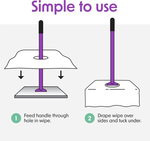 Wipex XL Wet Floor Wipes for Squeegee Stick, Cuban Mop or Sweeping Mop, Plant Based Multi Surface Cleaning Wipes, Lavender Scent, Huge Disposable Wipes (24" x 14"), Extra Thick, 12 Count (Pack of 1) in Saudi Arabia