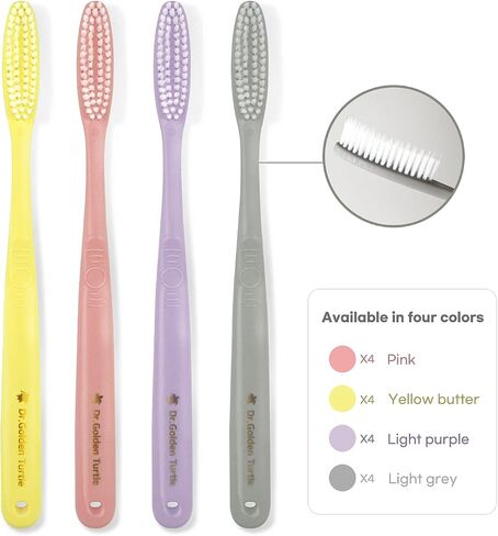 Long Head Toothbrush 4-Pack Designed by Dentist | Easy Plaque Remover | Huge Toothbrush for Adults | Tooth Brushes Set | Toothbrush Medium Hard | Smokers Toothbrush for Clean Teeth in Saudi Arabia