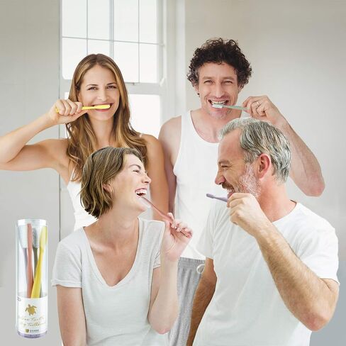 Long Head Toothbrush 4-Pack Designed by Dentist | Easy Plaque Remover | Huge Toothbrush for Adults | Tooth Brushes Set | Toothbrush Medium Hard | Smokers Toothbrush for Clean Teeth in Saudi Arabia