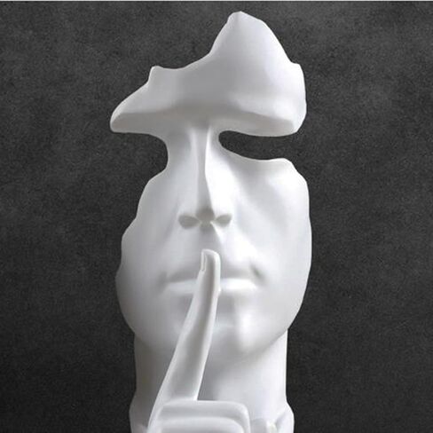 SMRTHMRT تماثيل شخصية إبداعية ومجردة للرجال، تمثال الحفاظ على الصمت، تمثال المفكر والنحت لتزيين طاولة غرفة المعيشة المنزلية، ديكور مكتب المكتب 11.8 بوصة طويل القامة in Kuwait