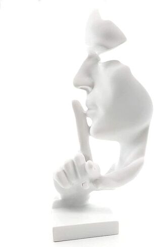 SMRTHMRT تماثيل شخصية إبداعية ومجردة للرجال، تمثال الحفاظ على الصمت، تمثال المفكر والنحت لتزيين طاولة غرفة المعيشة المنزلية، ديكور مكتب المكتب 11.8 بوصة طويل القامة in Kuwait