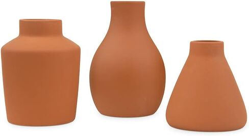 Weddingstar 3-Piece Clay Table Vase Set - Brown Terra Cotta in Saudi Arabia